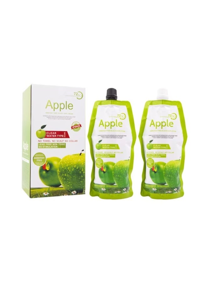 ابل  كريم صبغة شعر أسود خالي من الأمونيا برائحة التفاح، 1000 مل - Image 1